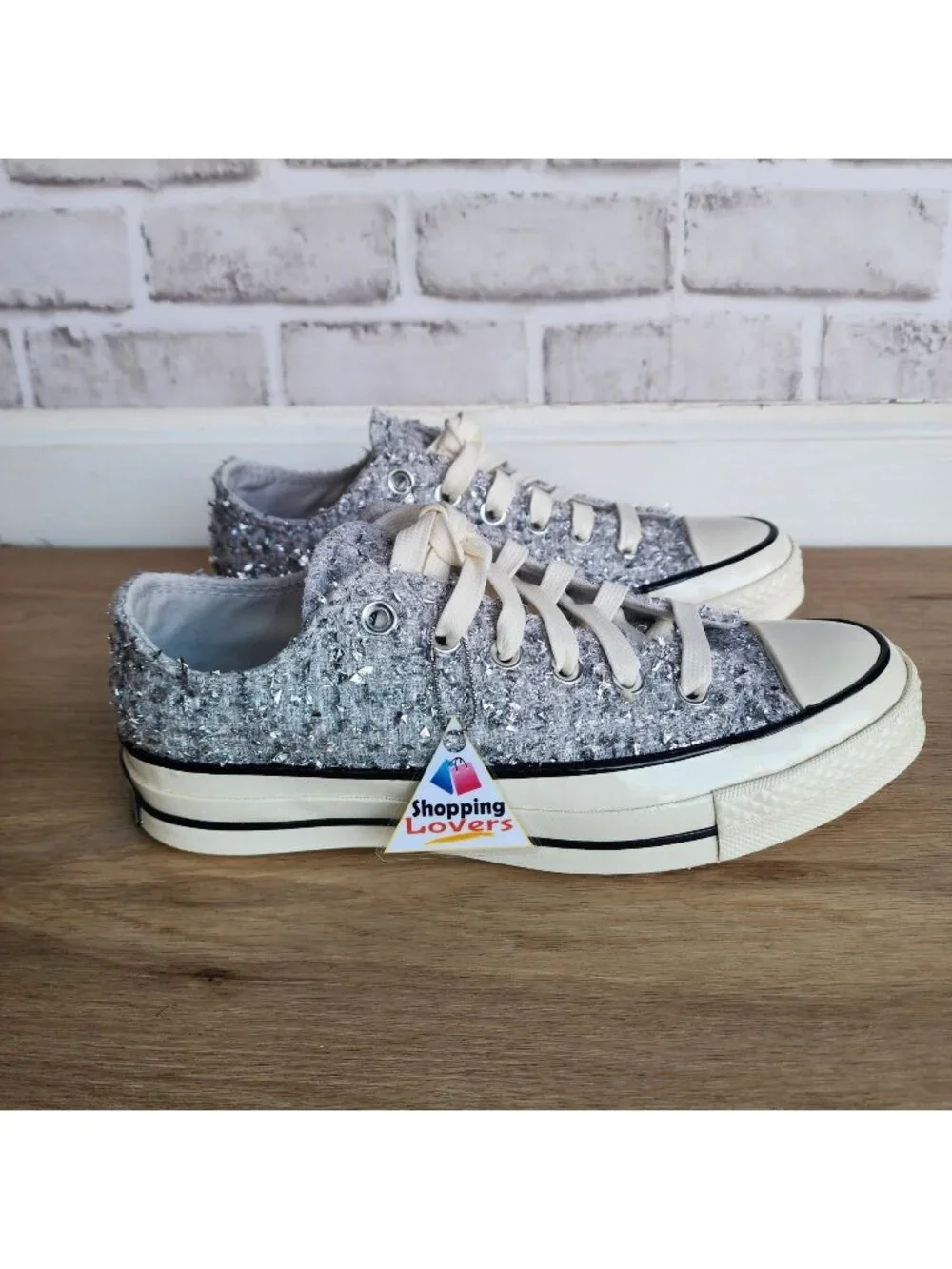 ⭐Converse Chuck 70 Metallic Tweed Low Sz 6.5 Men's Shoes Sneaker Silver A14443C